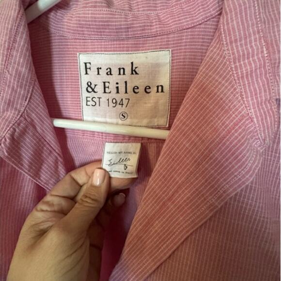 Frank & Eileen Barry Pink Pinstriped Button Down Long Sleeve Shirt S - Picture 7 of 7